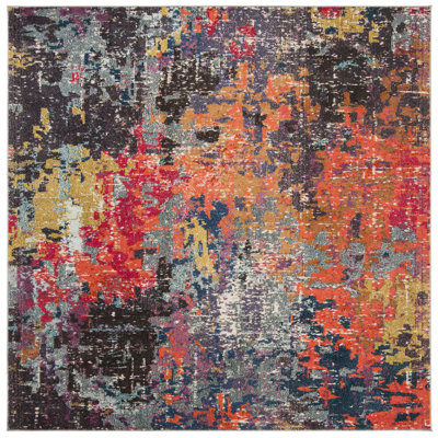 Hertzler Abstract Blue/Orange Area Rug