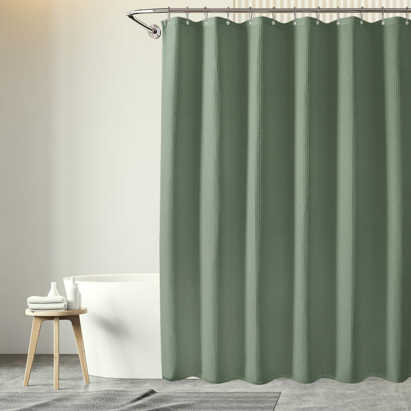 Saegan Fabric Shower Curtain, Green