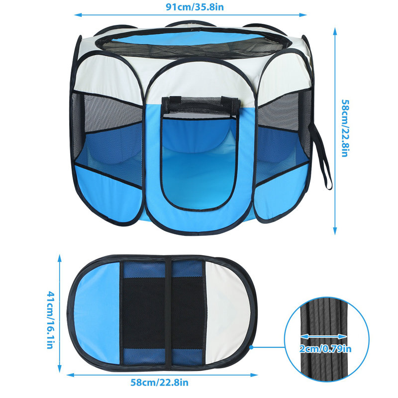 Enclos portatif pour animal de compagnie, Bleu