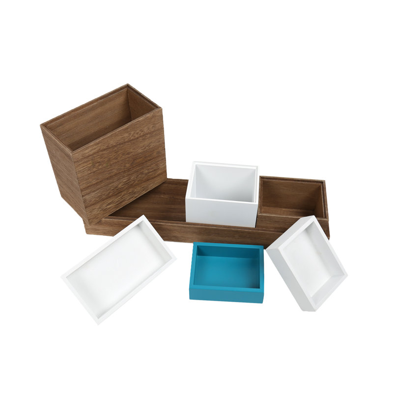 Wood Desk Organizer Set
