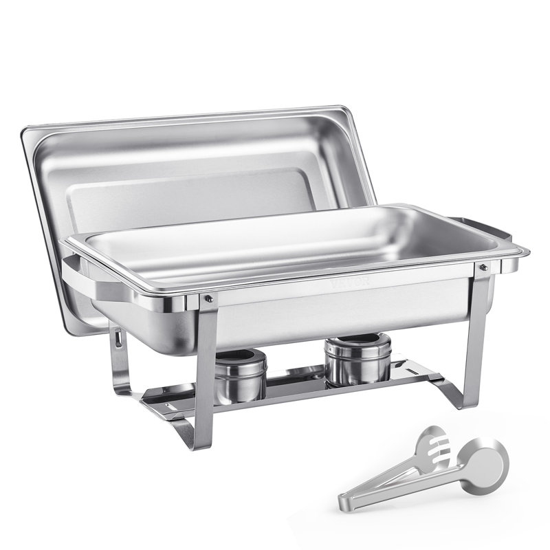 8 Qt Rectangle Chafing Dish Buffet Set Full Size Pan Stainless Steel