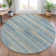 Machine Washable Indoor/Outdoor Xhevrie Teal Rug