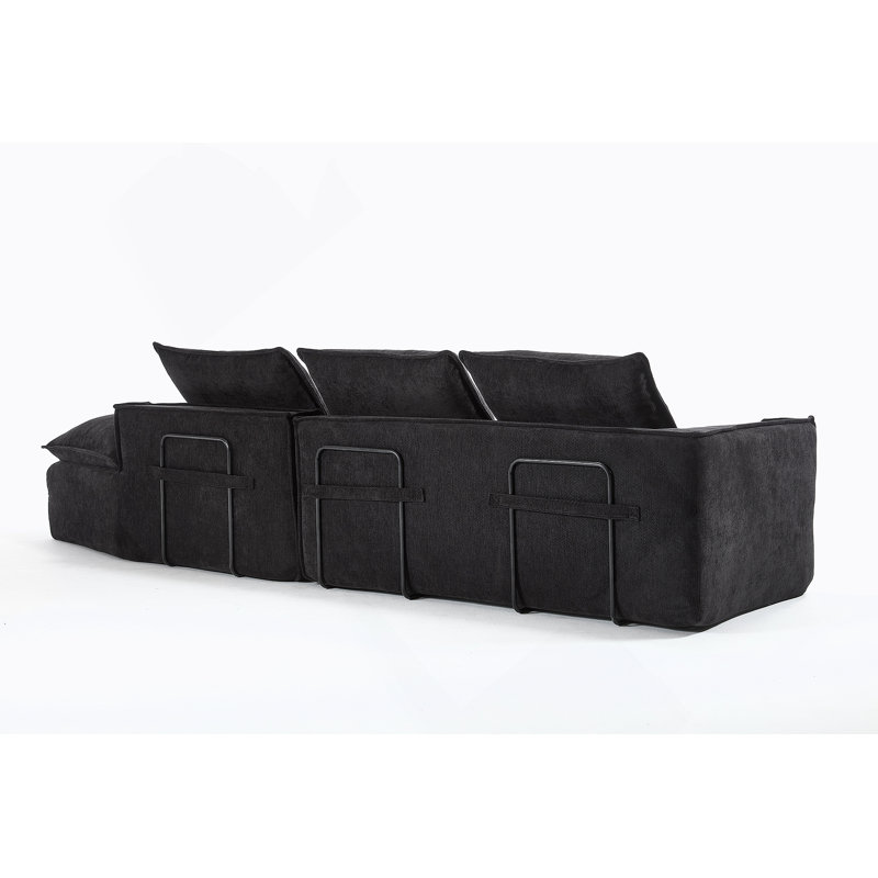 Canapé modulaire Modern, Tissu noir