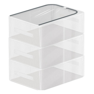 Ensemble de 3 boîtes de rangement pour chaussures empilables avec couvercles transparents