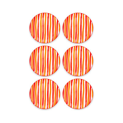 Elegant 6-Piece Service Plate Set, 10.2 x 10.2 x 0.8 inches, Vibrant Orange | 100% Ceramic, Dishwasher Safe | Perfect for Entertaining & Everyday Use, Durable and Stylish Dining Experience