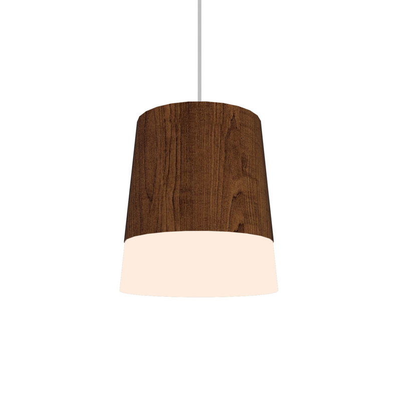Imbuia Wood and White Acrylic Mini Pendant Light