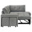 Roanne Fabric Upholstered Sleeper Sectional Sofa Grey