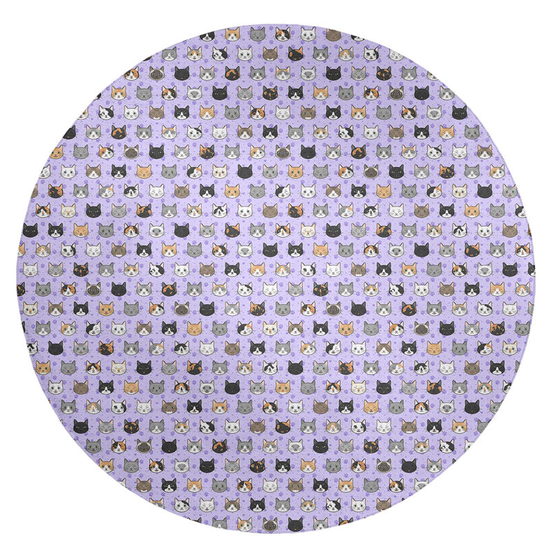 Tapis mauve Kitty Cat, Rond 5 pi