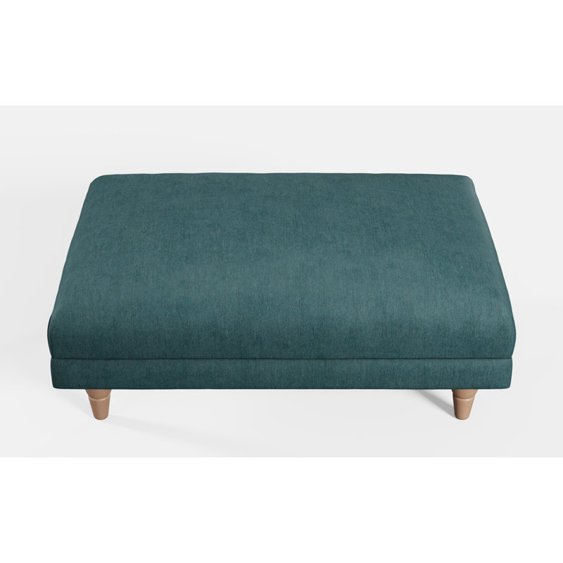 Adaku Banquette Footstool, Teal, Country Oak