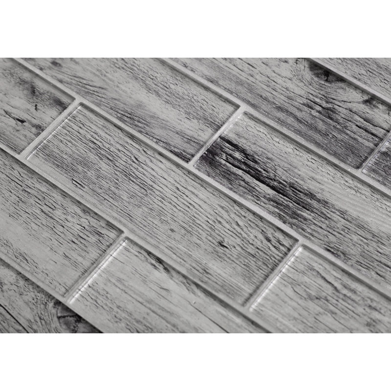 12" x 12" Glass Wood Look Mosaic Wall & Floor Tile