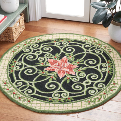 Brayton Hand Hooked Wool Floral Rug