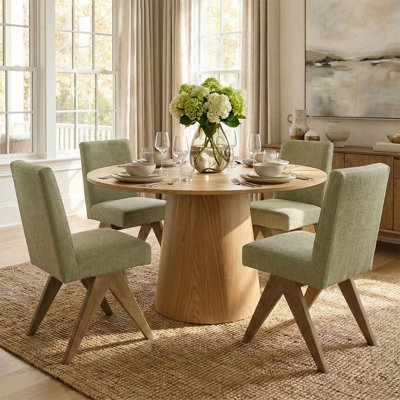 Gregg 5-Piece Dining Set with Round Pedestal Table