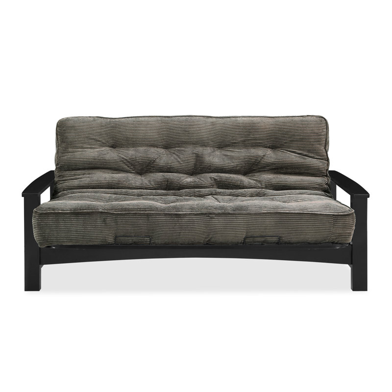 Futon et matelas Mccalla, Velours côtelé sauge