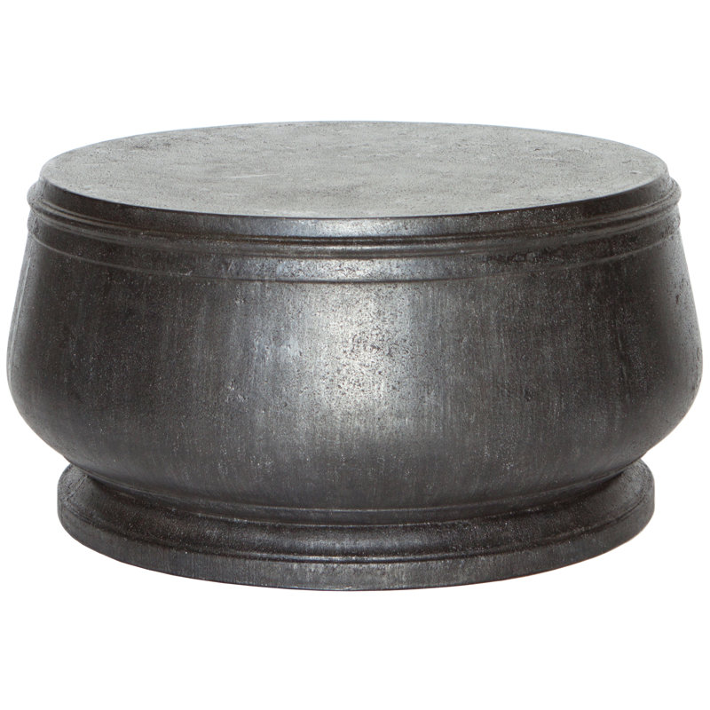 Hudson Outdoor Round Side Table, 32" Diameter, Charcoal