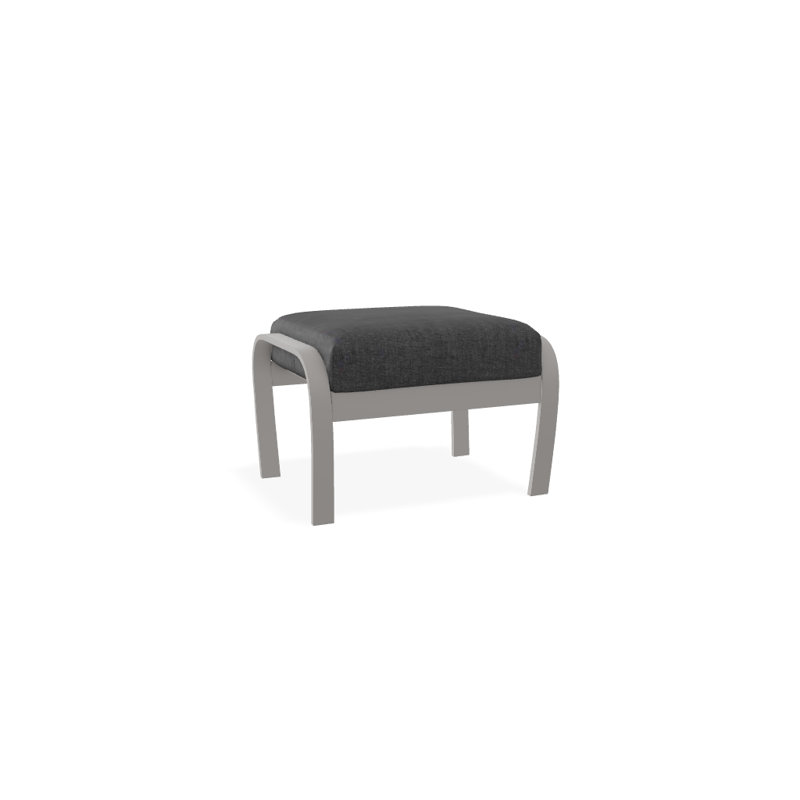 Repose-pieds avec coussin Askar, Tissage uni ardoise coulée Sunbrella®, Gris chaleureux texturé