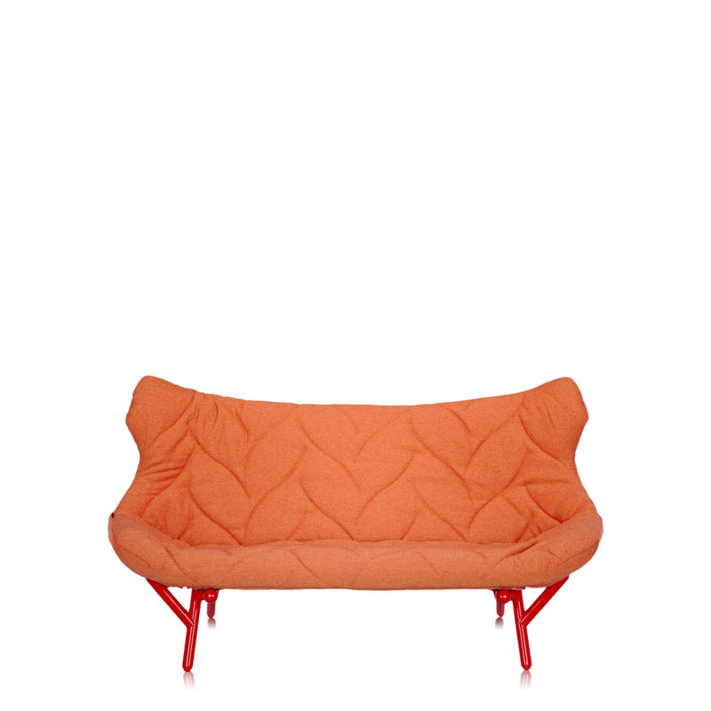 Causeuse Foliage, Orange Trevira ™, Rouge