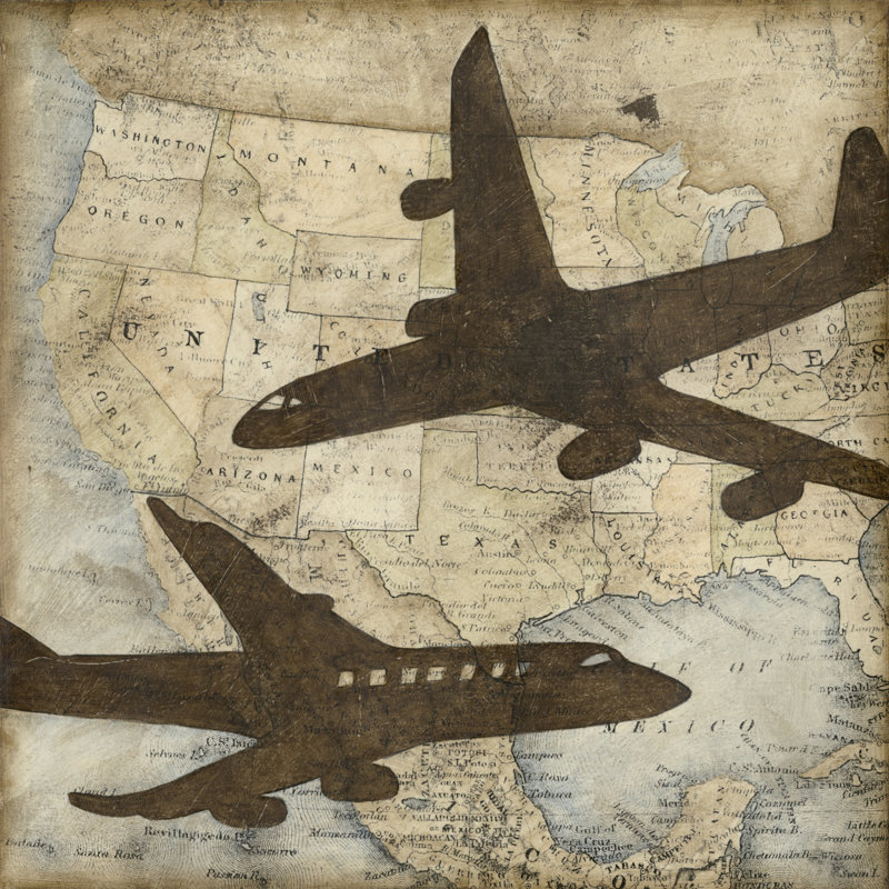 Travel Silhouette II by Megan Meagher - Wrapped Canvas Print, 30cm H x 30cm W