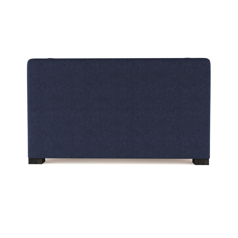 Crosby Slope Arm Loveseat, 32.5" H x 60" W x 43" D, Plush Velvet Blue Print, Ebony