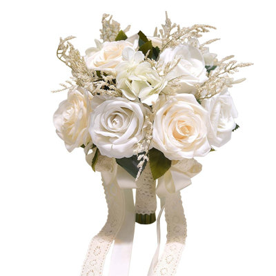 Bouquets de mariage artificiels pivoines roses pour demoiselle d'honneur, bouquets blancs bohémiens pour décorations de mariage