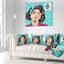 Femme dans un style comique - Coussin à imprimé portrait-29366887-29366883