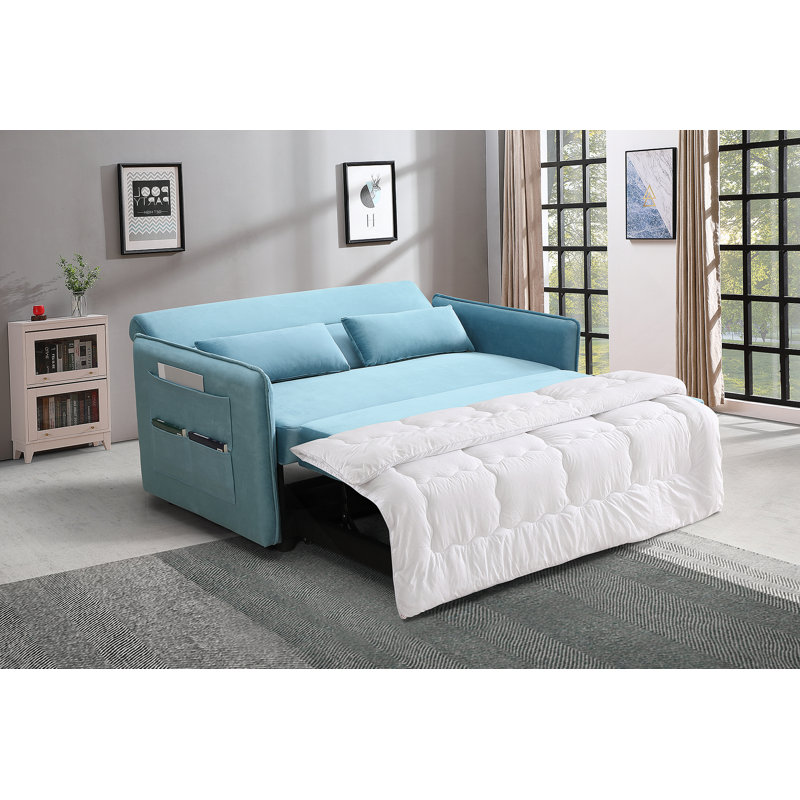 Versatile Modern Sofa Bed With Side Pockets And Adjustable Backrest For Home