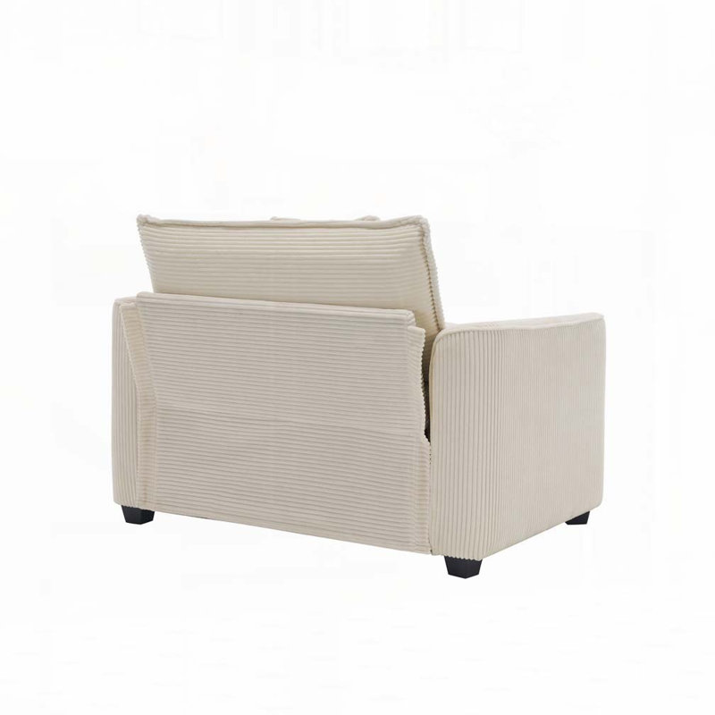 Fauteuil en velours côtelé 2 pièces, Beige