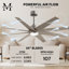 Ariella - Eight Blade Ceiling Fan - Integrated LED - Matte Black Finish - Matte White Blades-238019797-238019792
