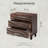 Modern 3 Drawer Wood Dresser With Wave Drawer Fronts In Brown-332875204