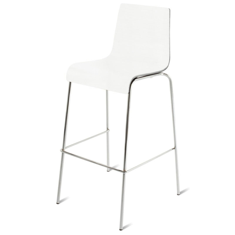 Full Back Bar & Counter Stool, White, Bar Stool (30.4" Seat Height)