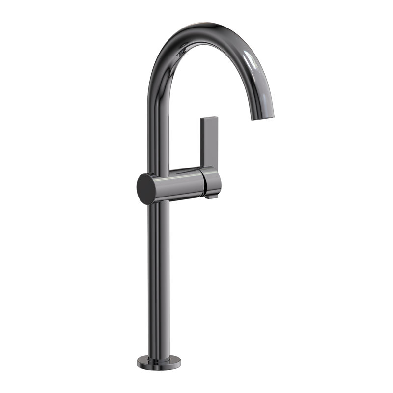 Priya Single Hole Vessel Faucet, Midnight Chrome