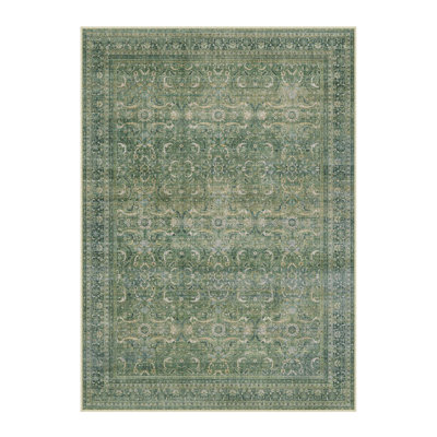 Luxury Machine Washable Vintage Area Rug with Non-Slip Backing