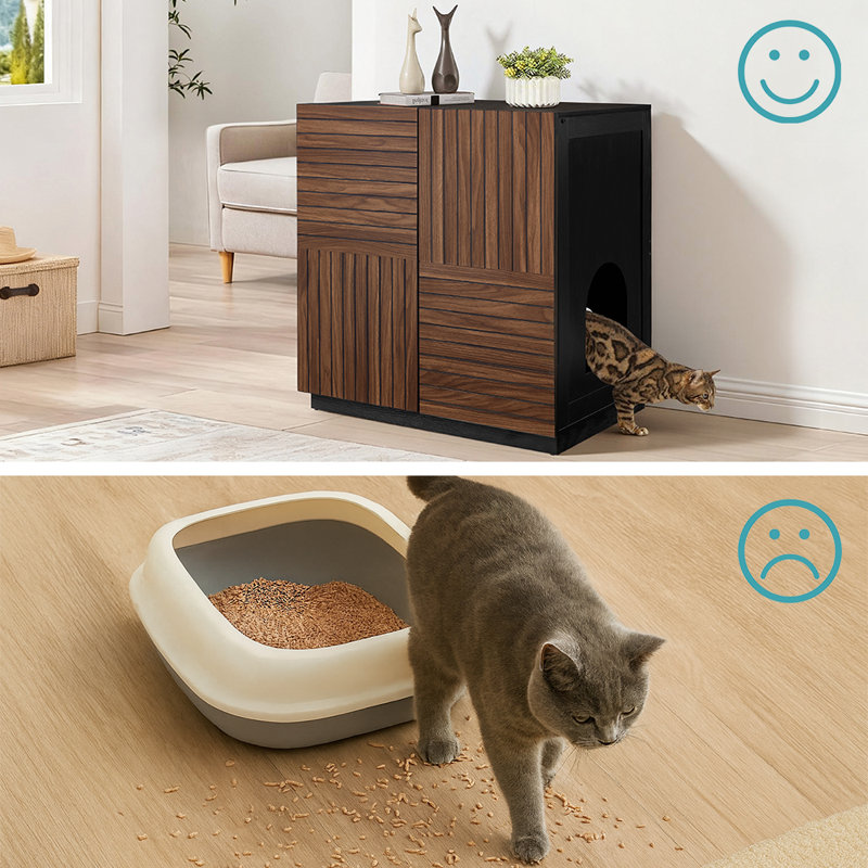 Tall Cat Litter Box Enclosure Furniture Style