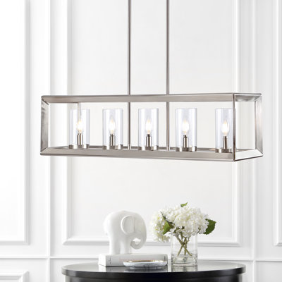Luminaire suspendu linéaire à 5 lumières pour îlot de cuisine Gelantipy