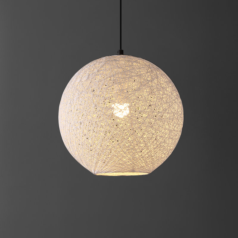 Anthoy 1 - Light White/Black Pendant, 76.25" H x 16" W x 16" D