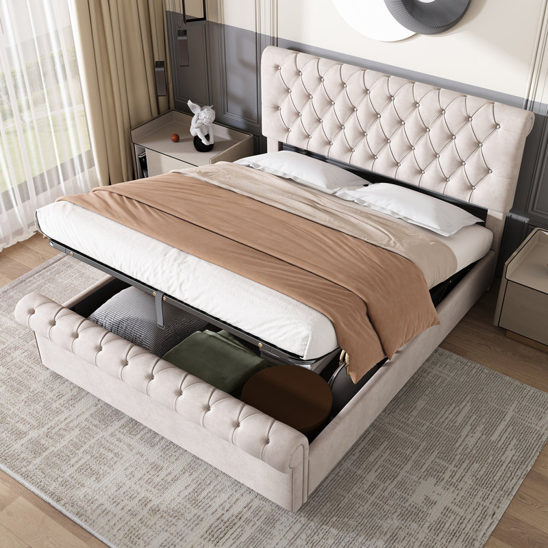 Upholstered Ottoman Storage Bed, Kingsize (5')