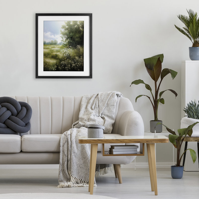 «Greener Pastures Landscape», reproduction encadrée sous verre, conception de Heidi Kuntz, H 21 po x l 17 po