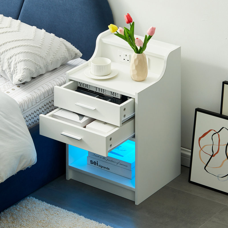 40cm W Manufactured Wood Bedside Table