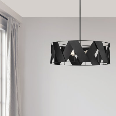 Aodhi 4 Light Incandescent Chandelier, Matte Black With Black Ribbon -  Ivy Bronx, 2F1EE3F5FB644054B6A9DA9757D7F4CB