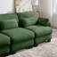 Canapés modulaires à compression, canapé en chenille vert avec repose-pieds mobile, maison moderne