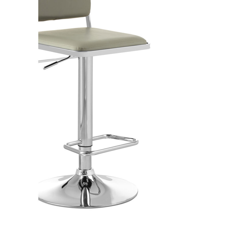 Sallisaw Swivel Upholstered Adjustable Height Bar Stool, Grey