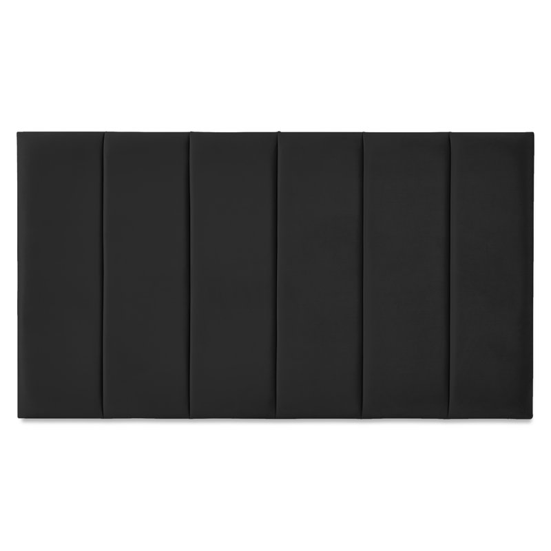 Franciene Upholstered Headboard, Black Polyester, Small Single (2'6)