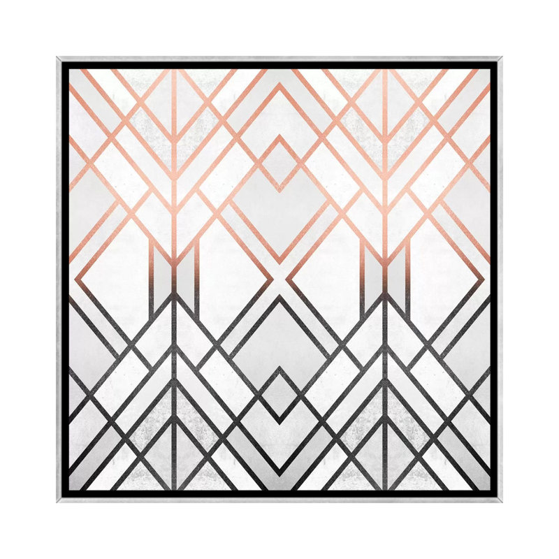 Impression d’art graphique, « gradient Geo » par Elisabeth Fredriksson, Pas de tapis, H 26 po x l 26 po x P 1,5 po