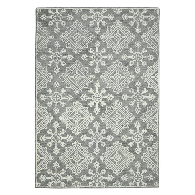 Laurent Transitional Geometric Natural Wool Area Rug