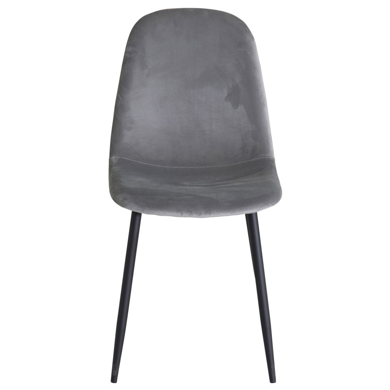 Mahler 48cm H Polyester Blend Upholstered Side Chair, Light Grey, Black