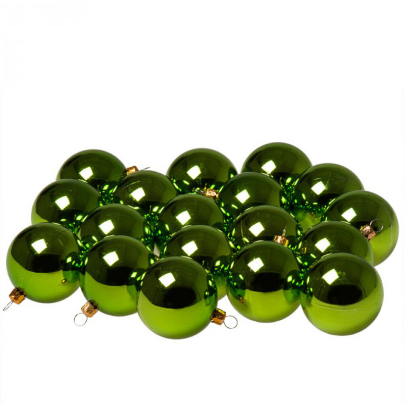 Ball Ornament, 4cm H x 4cm W x 4cm D, Lime Green Shiny