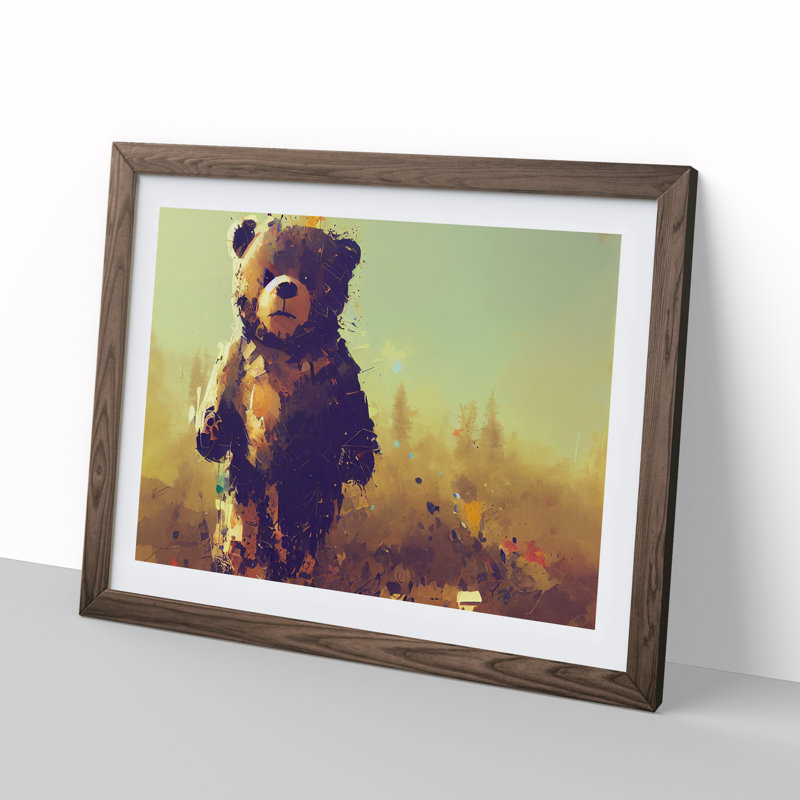 Teddy Bear Vol.1 Abstract - Single Picture Frame Print, 25cm H x 34cm W, Brown