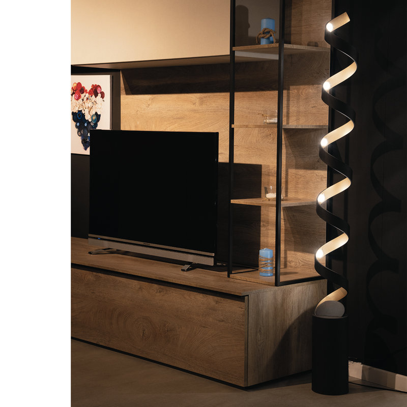 Soquel 152cm White/Silver LED Novelty Floor Lamp, Black/Gold, 3000K