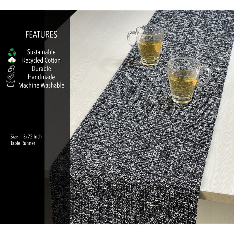 Chemin de table Honeycomb, Noir / gris