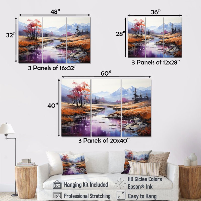 Ensemble d'art sur toile «Al simple», Toile tendue, H 40 po x l 60 po x P 1 po
