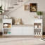 Banc de rangement pour hall d'entrée avec coussin, compartiments, tiroirs et tablettes ouvertes-2135647250